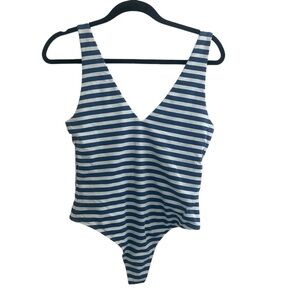 Aritzia Babaton Striped One Piece Thong Bodysuit